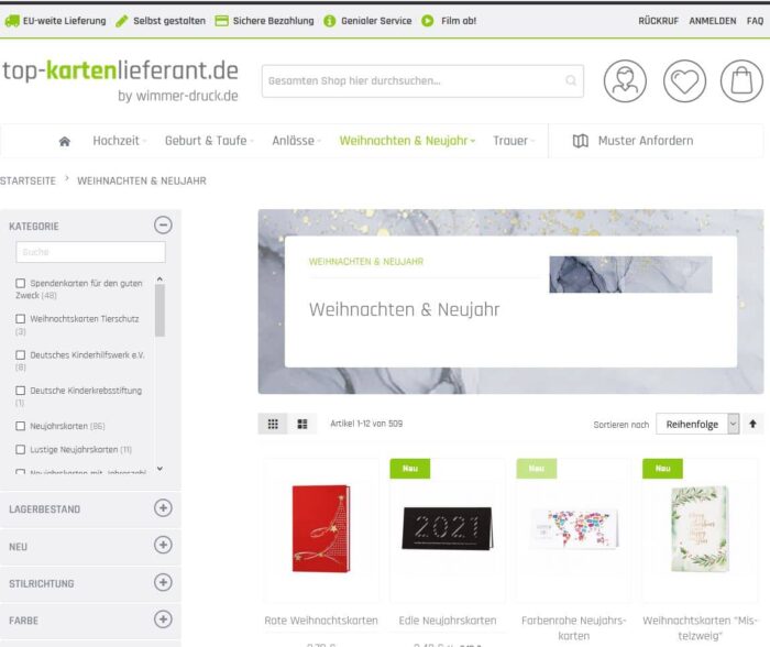 Kartenservice-onlineshop-agentur-Druckerei Kartenlieferant mit Designer - Magento 2