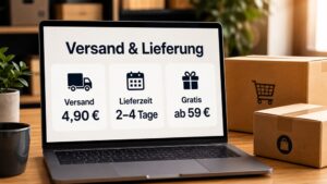 Versandkosten und Lieferzeit kommunizieren, bevor der Kunde fragt