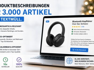 Ki produktbeschreibungen massenartikel KI-Produktbeschreibungen für 3.000 Artikel — ohne Textmüll Attributliste Produktdaten