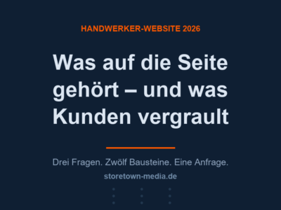 Handwerker-Website 2026: was auf die Seite gehört und was Kunden vergrault