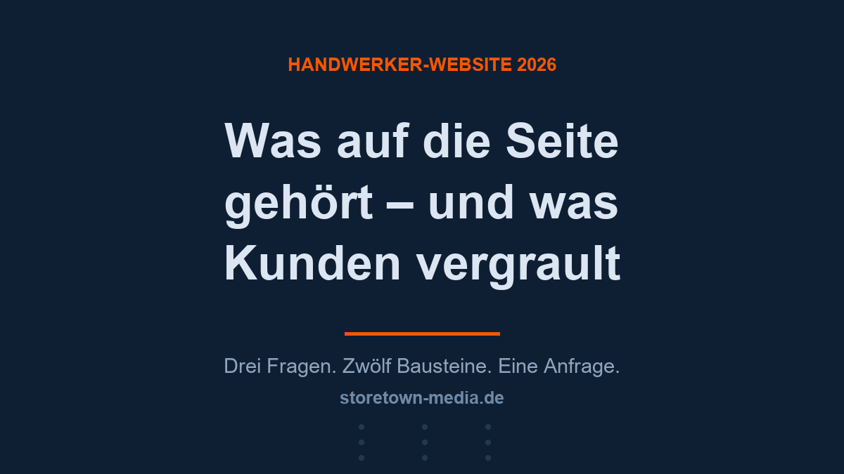 E-Commerce News - Tipps & Tricks – Handwerker-Website 2026: Was auf die Seite gehört – und was Kunden vergrault – Hand…