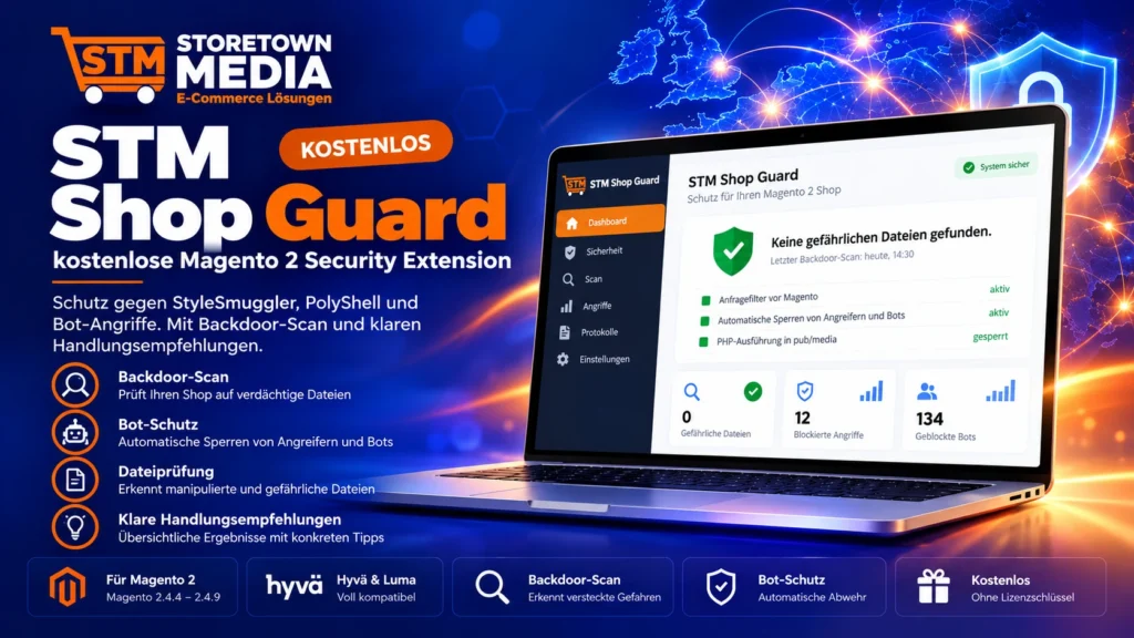 STM Shop Guard: kostenlose Magento 2 Security Extension mit Backdoor-Scan und Bot-Schutz