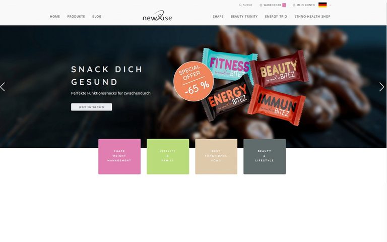 Shopware Projekt newxise – Graphic Design Referenz Storetown Media