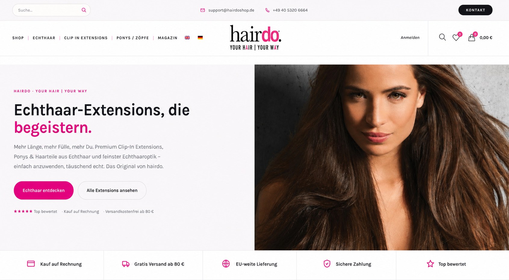 WooCommerce Online-Shop Referenz: hairdoshop.de