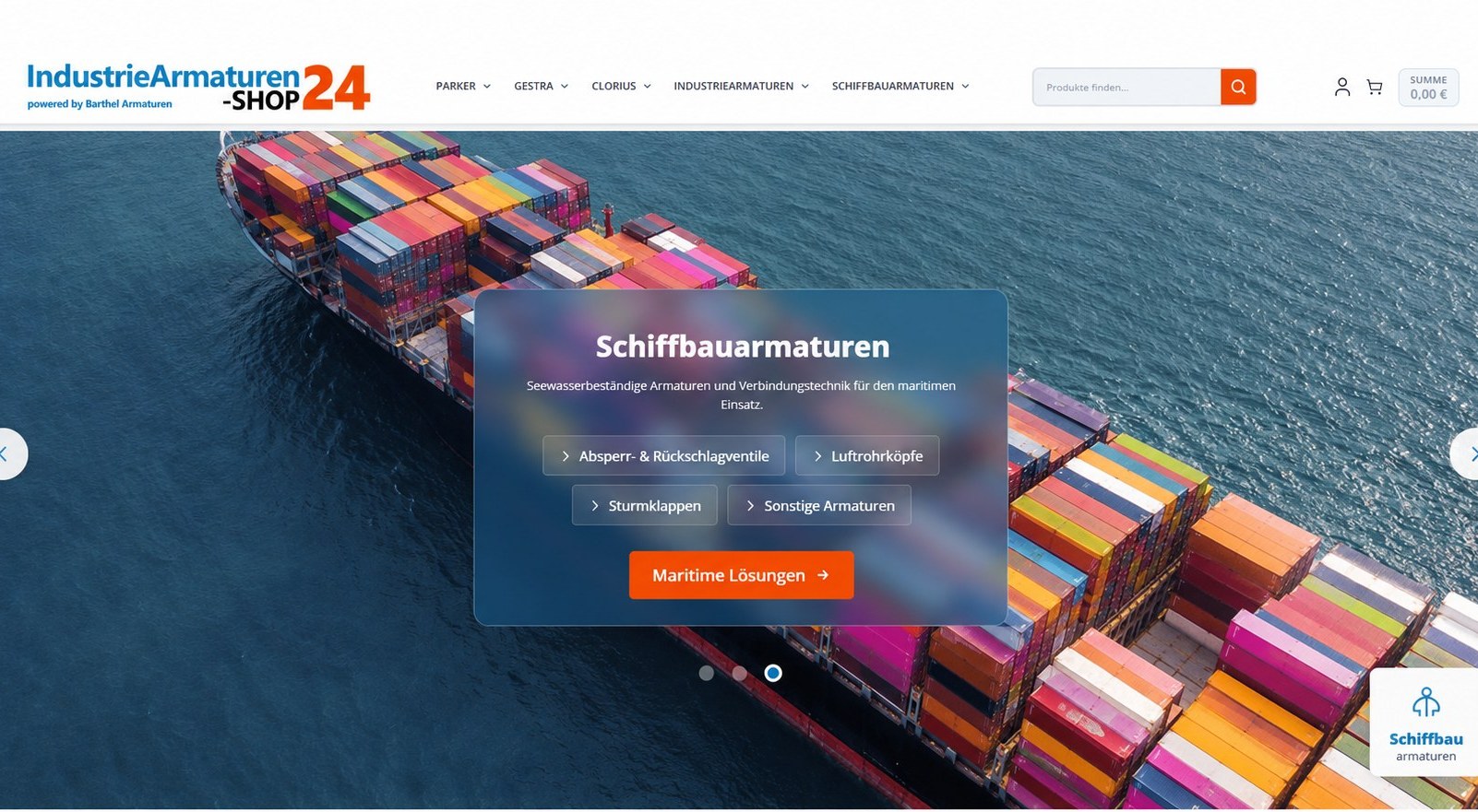 Magento 2 Online-Shop Referenz: industriearmaturen-shop24.de