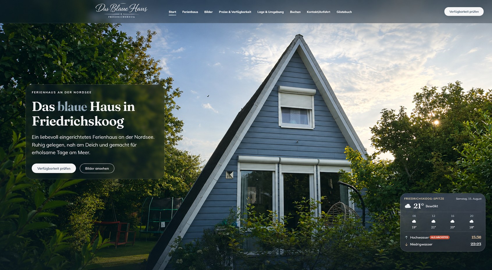Website-Referenz (WordPress): Das Blaue Haus (Ferienhaus)