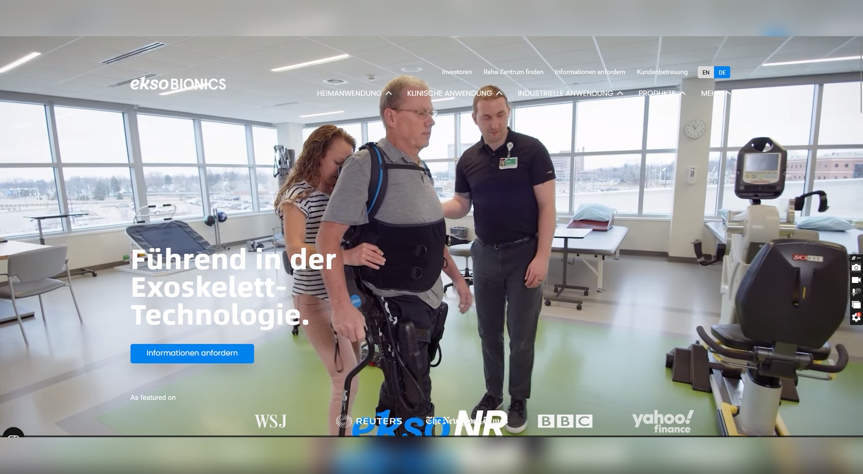 Website-Referenz (WordPress): eksobionics.com