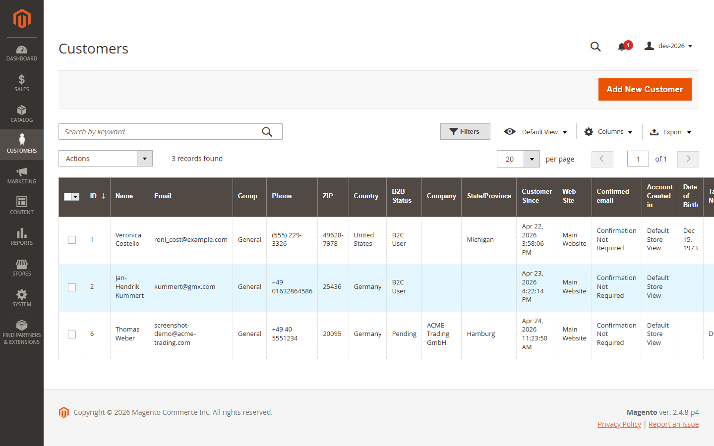 Success page shown after registration.